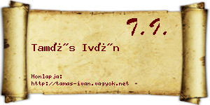 Tamás Iván névjegykártya